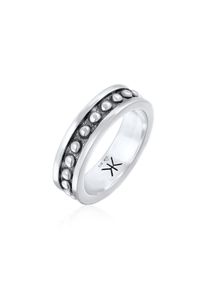 Kuzzoi, Herren, Silberring &raquo;Ring Herren Bandring Dots Trend 925 Silber&laquo;, Silber, 66, Modischer Herrenring im ausdruckstarken Design
