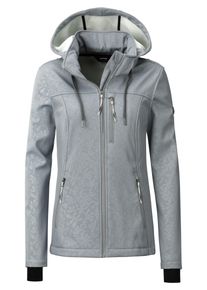 Softshelljacke LPO "Softshelljacke Janice &Uuml;bergangsjacke", Damen, Gr. 44L, trooper, 100% Polyester, regular fit, mit Gummizug, Jacken Softshelljacke, Allover-Print
