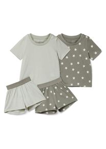 Tchibo - 2 r&ouml;vidnadr&aacute;gos gyerekpizsama - kisgyerek - m&eacute;ret 98/104 - feh&eacute;r/mint&aacute;s