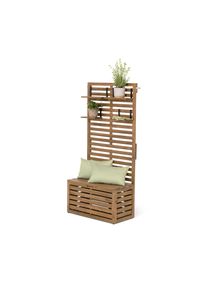 Tchibo - Balkonsichtschutzbank mit Stauraum - 80x40x170cm - schwarz - Akazienholz / Stahl / Akazienholz