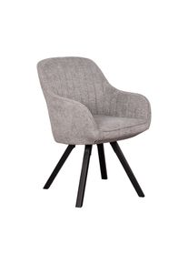 DeVries Diningsessel &raquo;Matera&laquo; - 59x61x84cm - hellgrau - Polyester / Holz / Metall