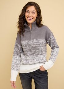 bonprix Sweter ze st&oacute;jką, w cieniowanym kolorze, szary, 44/46