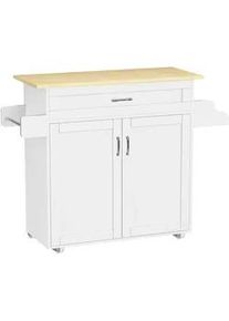 Servierwagen Pastano ca. 114x89 cm Wei&szlig;/Eiche