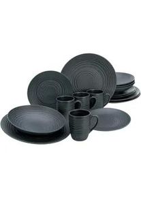 Creatable Kombiservice Lava Stone Schwarz, 16-teilig