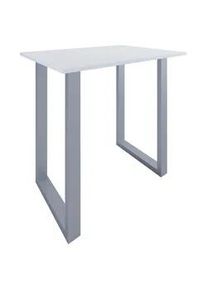 Vcm Bartisch XONA Silber/ Wei&szlig; ca.110x102x80cm