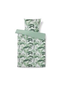 Tchibo - Pościel z bawełny renforc&eacute; - kolor: biały/zielony