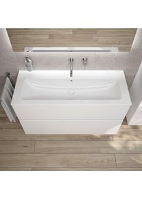 Vasque Duravit ME by Starck avec meuble bas evineo ineo5 evo l: 121 cm, 2 tiroirs, avec poign&eacute;e encastr&eacute;e,, 236112AA60+BE0716WM,