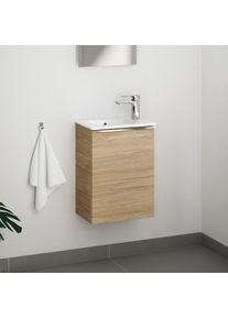 Lave-mains Duravit ME by Starck avec meuble bas evineo ineo4 l: 43 cm, 1 porte &agrave; gauche, avec poign&eacute;e,, 072343AA00+BE0264OA,
