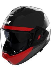Nolan N120-1 Blocco 357, casco modulare , colore: Nero/Grigio Scuro/Rosso/Bianco , dimensione: XS