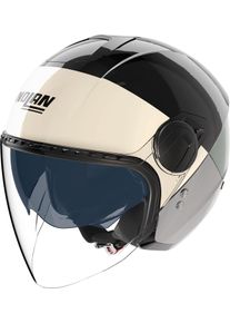 Nolan N20-2 Visor Blocco 354, kask z otwartą twarzą , kolor: Czarny/Beżowy/Zielony/Ciemnoszary , rozmiar: S