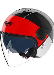 Nolan N20-2 Visor Blocco 353, kask z otwartą twarzą , kolor: Czarny/Czerwony/Biały/Ciemnoszary , rozmiar: M