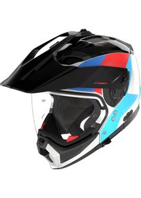 Nolan N70-2 X Turbine 350, kask modułowy , kolor: Czarny/Srebrny/Czerwony/Niebieski , rozmiar: S