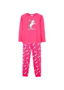 bonprix Pyjama &raquo;Pyjama aus reiner Baumwolle (2-tlg. Set)&laquo; Set, 2, 2 tlg. bequeme Passform, aus Baumwolle, mit Einhorn-Print rosa, Gr&ouml;&szlig;e 104/110