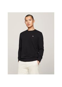 Tommy Jeans &raquo;TJM SLIM ESSENTIAL LIGHT SWEATER&laquo; mit Flag-Patch schwarz, Gr&ouml;&szlig;e 3XL