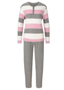 Normann Dames Pyjama in roze/grijs gem&ecirc;leerd ,maat 36/38, Witt, 80% Katoen, 20% Polyester