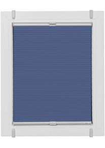 Plissee SUNLINES "Start-up Style Honeycomb", blau (dunkelblau, silberfarben, silberfarben), B:73cm H:205cm, Obermaterial: 100% Polyester, Plissees, Plissee, verspannt mit Simply-Fix Klemmtr&auml;ger, Wabenplissee, nach Ma&szlig;