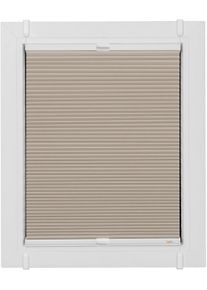 Plissee SUNLINES, beige (sand, silberfarben), B:30cm H:75cm, Obermaterial: 100% Polyester, Plissees, Plissee, verspannt mit Simply-Fix Klemmtr&auml;ger, Wabenplissee