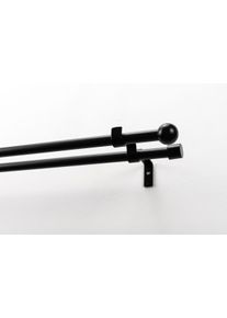 Gardinenstange Garesa "BOLTI mit offenem Tr&auml;ger", schwarz, L:180cm &Oslash;:16mm, Metall, Gardinenstangen, Gardinenstange, Vorhanggarnitur, verl&auml;ngerbar, Wandmontage, ohne Ringe
