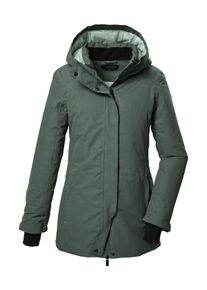 Parka Killtec "KOW 93 WMN PKR", Damen, Gr. 42, grau (graugr&uuml;n), Obermaterial: 100% Polyester;Futter: 100% Polyamid;F&uuml;llung: 100% Polyester, Jacken Parka, Wasser- und winddichter Damenparka, atmungsaktiv, recyceltes Material