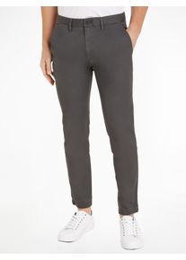 Chinohose Tommy Hilfiger "Chino Bleecker 1985 PIMA CO", Damen, Gr. 40, L&auml;nge 34, grau (schwarzgrau), Twill, Obermaterial: 96% Baumwolle, 4% Elasthan, normal, Hosen Chinohose