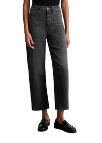 Marc O'Polo Weite Jeans MARC O'POLO "TOLVA", Damen, Gr. 30, L&auml;nge 32, dunkelgrau wash, Denim/Jeans, Obermaterial: 90% Baumwolle, 9% Polyester, 1% Elasthan, Jeans Weite Jeans, hohe Leibh&ouml;he, aus Bio-Baumwolle mit Stretch