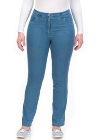 Stretch-Hose KjBRAND "Betty", Damen, Gr. 48 (24), K-Gr, blau (denim bleached, kurzgr&ouml;&szlig;en), Denim/Jeans, Obermaterial: 78% Baumwolle, 18% Polyester, 4% Elasthan, gerade lang, Hosen Stretch-Hose, super Stretch