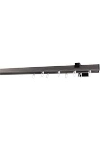 Gardinenstange Garesa "Finn Wandmontage", grau (grau, schwarz), L:500cm, Gardinenstangen, Gardinenstange, Innenlaufprofil, Wandmontage
