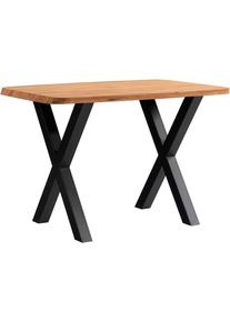 Bartisch MASSIVLINE & MORE "Porto 300, Bartisch, Hochtisch, Tisch, Massivtisch", schwarz (x, gestell,braun, schwarz, braun), B:140cm H:92cm T:90cm, Tische, Bartisch, Platte massiv, Gestell Metall pulverbeschichtet schwarz
