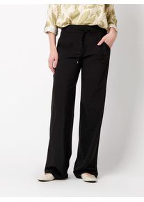 Schlupfhose Toni "Jenny Wide Leg", Damen, Gr. 38, N-Gr, schwarz, Web, Obermaterial: 48% Polyamid, 42% Viskose, 10% Elasthan, unifarben, bequem lang, Hosen Schlupfhose, mit Tunnelzug, weites Bein, auch in Kurz-Gr. erh&auml;ltlich