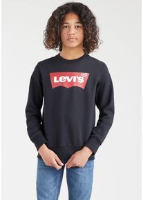 Sweatshirt LEVI'S KIDS "LVB LVB FRENCH TERRY BATWING", Jungen, Gr. 3/98, schwarz, Sweatware, Obermaterial: 60% Baumwolle, 40% Polyester, bedruckt, Basic normal, Rundhals, Rippb&uuml;ndchen, Sweatshirts Sweatshirt, mit gro&szlig;em Logo