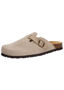 Hausschuh Lico "Clog Pedro", Herren, Gr. 41, grau, Leder, Schuhe Hausschuh
