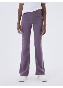 Jerseyhose name it "NKFFRIKKALI f&uuml;r M&auml;dchen mit ausgestelltem Bein und Viskose", M&auml;dchen, Gr. 104, N-Gr, lila (arctic dusk), Jersey, Obermaterial: 67% Viskose, 28% Polyester, 5% Elasthan, unifarben, ausgestellt lang, Hosen Jerseyhose, unifarben, casual, ausgestellt, Viskosemix, ohne Kragen
