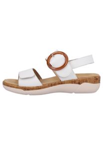 Keilsandalette Remonte, Damen, Gr. 38, Textil, wei&szlig;, Leder, Lederimitat, unifarben, Schuhe Keilsandalette, Sommerschuh, Riemchensandale, praktische Klettverschl&uuml;sse