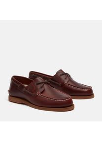 Bootsschuh Timberland "CLASSIC BOAT - BOAT SHOE", Damen, Gr. 39,5, Leder, braun (bur f grain), Schuhe Bootsschuh, Classic Bootsschuh aus Timberland Premium Leder