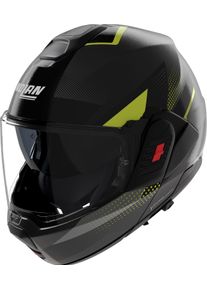 Nolan N120-1 Ciclone 362, casco modulare , colore: Opaco Nero/Grigio Scuro/Giallo Fluo , dimensione: L