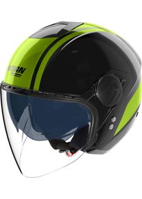 Nolan N20-2 Visor Dolce Vita 352, casco aperto , colore: Nero/Verde Chiaro , dimensione: L