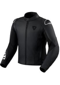 Revit Quadratic, leather jacket perforated , color: Black/Neon-Red , size: 50
