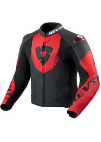 Revit Argon 3, leather jacket perforated , color: Black/Neon-Red , size: 50