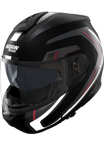 Nolan N100-6 Radiante 357, flip up helmet , color: Matt Black/Dark Grey/Silver/Red , size: XS