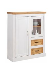 OTTO home, &raquo;Selma&laquo; Vitrine, Breite 100 cm, wei&szlig;/beize, B/H/T: 100 cm x 120 cm x 38 cm, wei&szlig;/beize