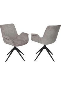 Jahnke, Schalenstuhl &raquo;BAT TWIST DUO&laquo; () 2er Set, drehbar, gepolstert, mit Armlehnen, B:66xT:60, 5xH:85 cm, palladiumgrau/ schwarz + schwarz, Polyester