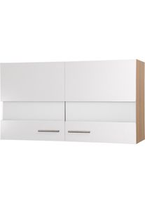 respekta, H&auml;ngeschrank &raquo;Merle&laquo; Breite 100 cm, mit Soft-Close Funktion, Stangengriffe aus Metall, Wei&szlig;, Eiche S&auml;gerau Nachbildung - B/H/T: 100 cm x 