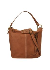 CLUTY, Damen, Umh&auml;ngetasche echt Leder, Made in Italy, cognac, cognac, H&ouml;he 25 cm x Breite 28 cm x Tiefe 7 cm