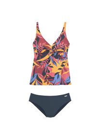 Sunseeker, Damen, B&uuml;gel-Tankini &raquo;Allis&laquo; mit Schleife, marine-rostrot, 36 - Cup B, Mit abstraktem Bl&auml;tterprint