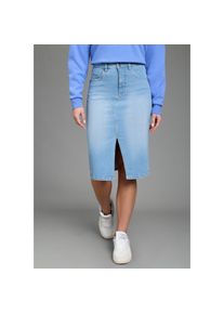 Kangaroos, Damen, Jeansrock in Midil&auml;nge mit Schlitz, bleached, 36, bleached, Denim Skirt mit Knopf und Rei&szlig;verschluss von KangROOS