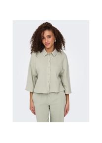 Jacqueline de Yong JDY, Damen, Hemdbluse &raquo;THEIS LIFE 3/4 CROP SHIRT WVN NOOS&laquo; Baumwolle, regular fit, Desert Sage, XS, Kurze und l&auml;ssige Bluse von JDY
