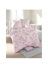 Biberna, Bettw&auml;sche 2 Stk., altros&eacute;-bedruckt, Feinbiber, 100% Baumwolle, B/L: 135 cm x 200 cm