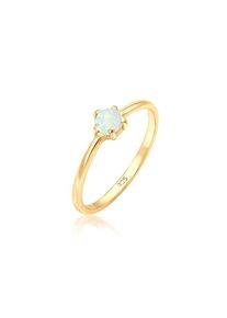 Elli, Damen, Silberring &raquo;Ring Silberring mit synth. Opal rund 925er Silber&laquo;, Gold, 56, Schlichter Ring f&uuml;r Frauen