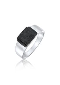 Kuzzoi, Herren, Siegelring &raquo;Ring Herren Siegelring Modern 925 Silber&laquo;, Schwarz, Schwarz, Modern gestalteter Siegelring f&uuml;r M&auml;nner
