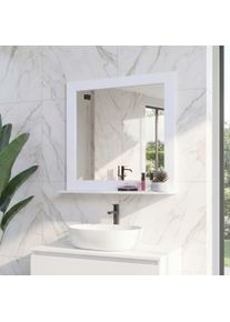 Wandspiegel HWC-F75, Badezimmer Badspiegel Spiegel, Ablagefl&auml;che Landhaus 58x59x12cm wei&szlig;